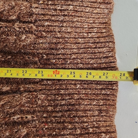 Liz Claiborne Womens Sweater Size L Wool Blend Brown Cable Knit Crew Neck Bibbed - Picture 5 of 8
